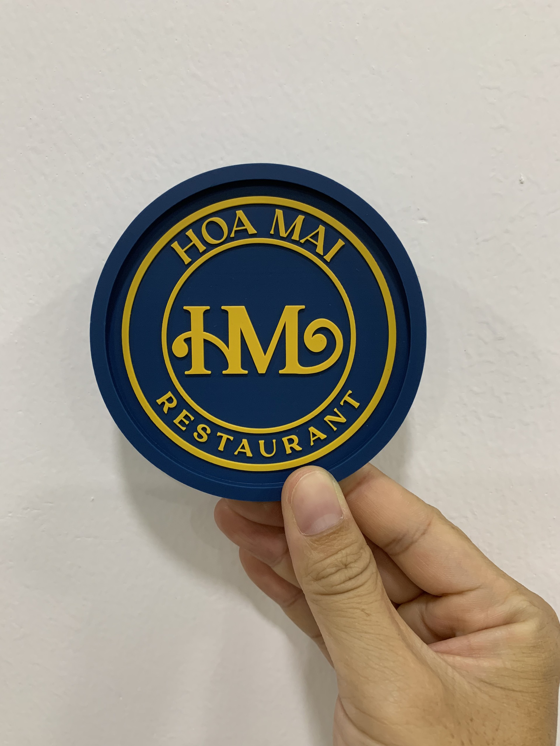 Đế lót ly cao su HOA MAI RESTAURANT